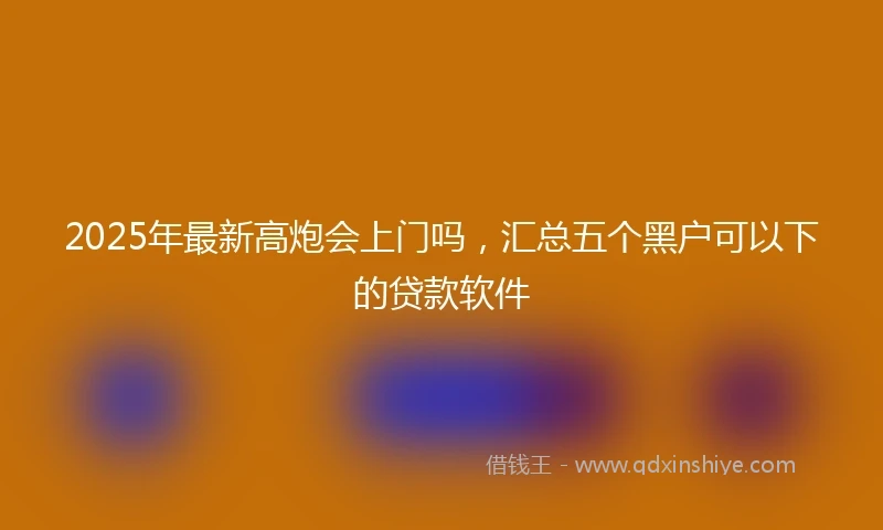 2025年最新高炮会上门吗，汇总五个黑户可以下的贷款软件