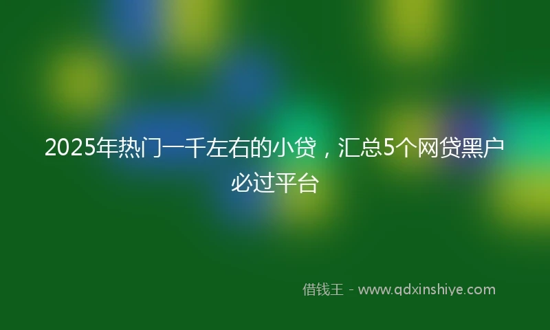 2025年热门一千左右的小贷，汇总5个网贷黑户必过平台