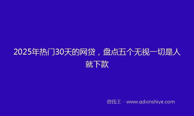2025年热门30天的网贷，盘点五个无视一切是人就下款