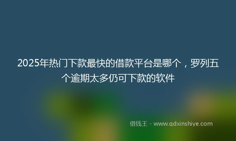 2025年热门下款最快的借款平台是哪个，罗列五个逾期太多仍可下款的软件