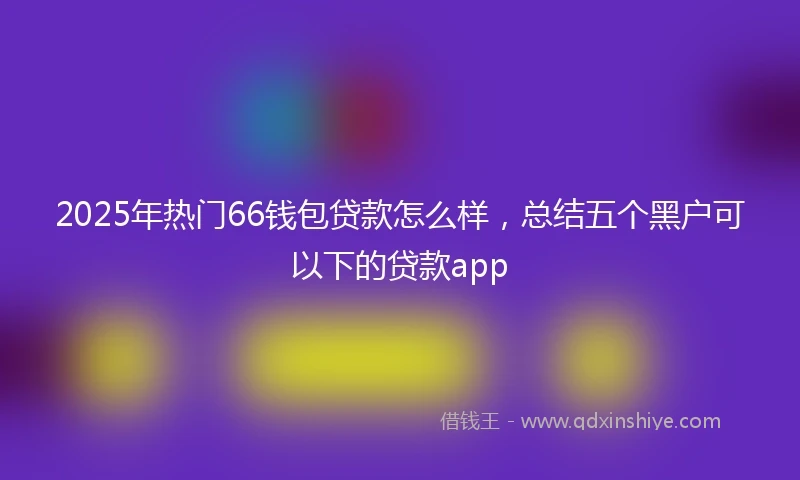 2025年热门66钱包贷款怎么样，总结五个黑户可以下的贷款app