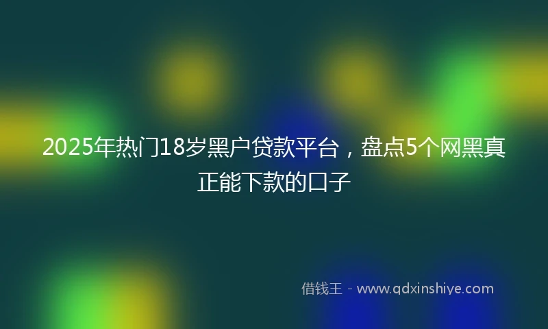 2025年热门18岁黑户贷款平台，盘点5个网黑真正能下款的口子