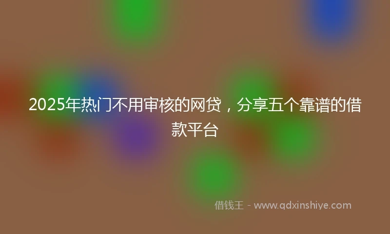 2025年热门不用审核的网贷，分享五个靠谱的借款平台