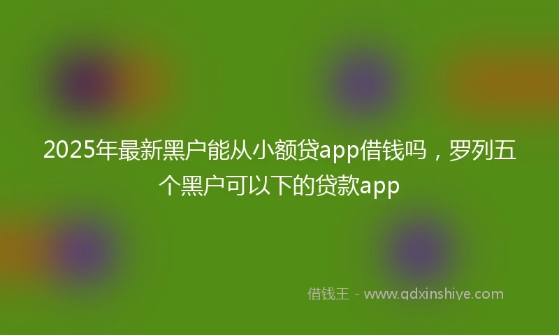 2025年最新黑户能从小额贷app借钱吗，罗列五个黑户可以下的贷款app