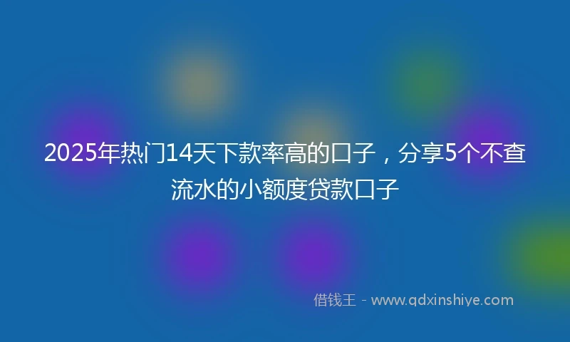 2025年热门14天下款率高的口子,分享5个不查流水的小额度贷款口子