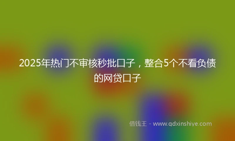 2025年热门不审核秒批口子，整合5个不看负债的网贷口子