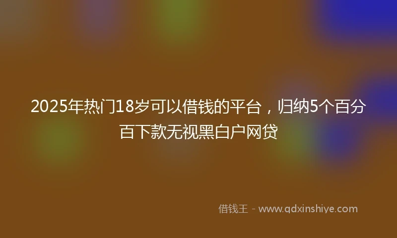 2025年热门18岁可以借钱的平台，归纳5个百分百下款无视黑白户网贷