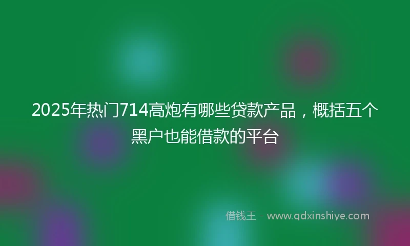 2025年热门714高炮有哪些贷款产品，概括五个黑户也能借款的平台