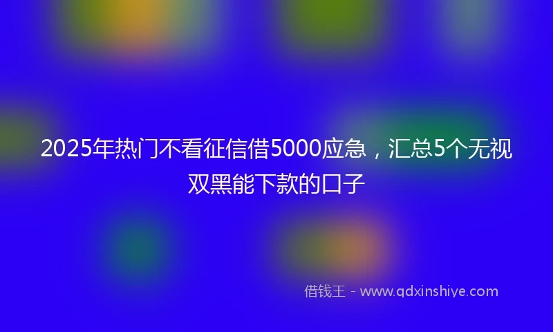 2025年热门不看征信借5000应急，汇总5个无视双黑能下款的口子