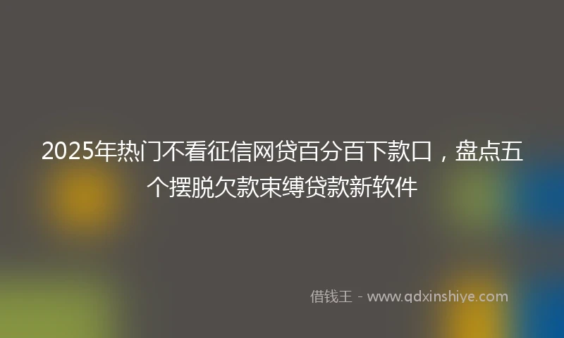 2025年热门不看征信网贷百分百下款口,盘点五个摆脱欠款束缚贷款新软件
