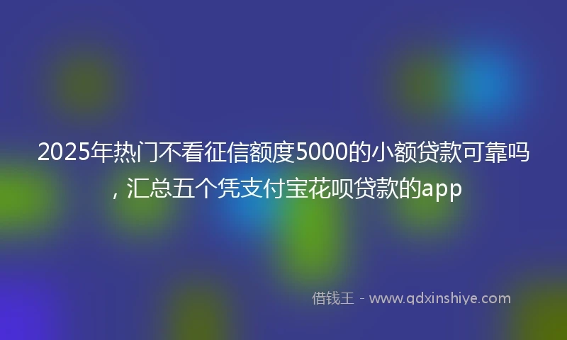2025年热门不看征信额度5000的小额贷款可靠吗,汇总五个凭支付宝花呗贷款的app