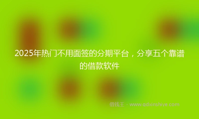 2025年热门不用面签的分期平台，分享五个靠谱的借款软件