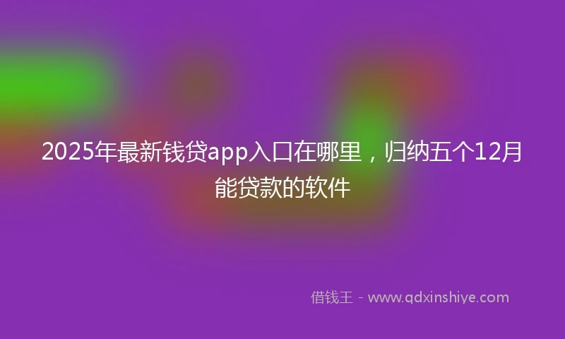 2025年最新钱贷app入口在哪里，归纳五个12月能贷款的软件