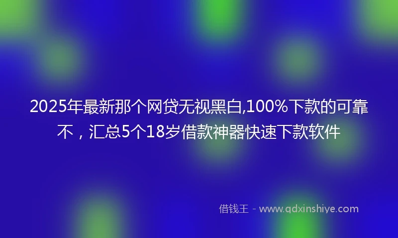 2025年最新那个网贷无视黑白,100%下款的可靠不，汇总5个18岁借款神器快速下款软件