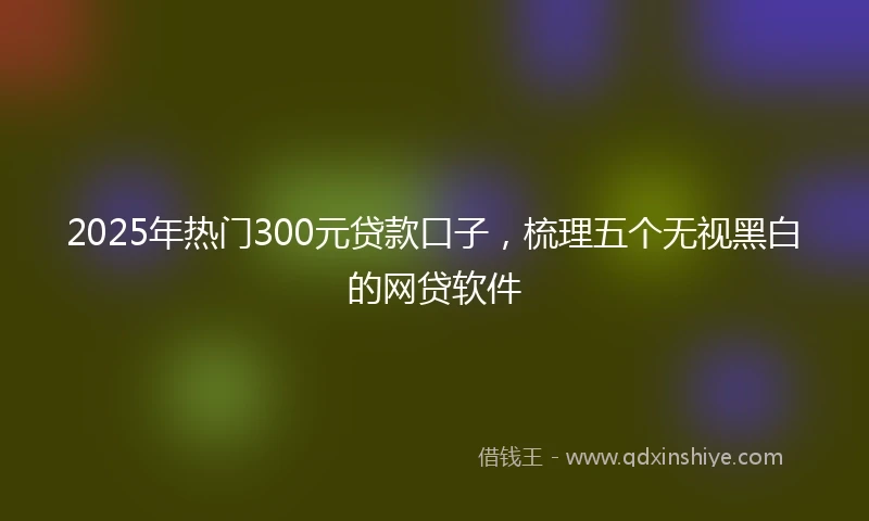 2025年热门300元贷款口子，梳理五个无视黑白的网贷软件