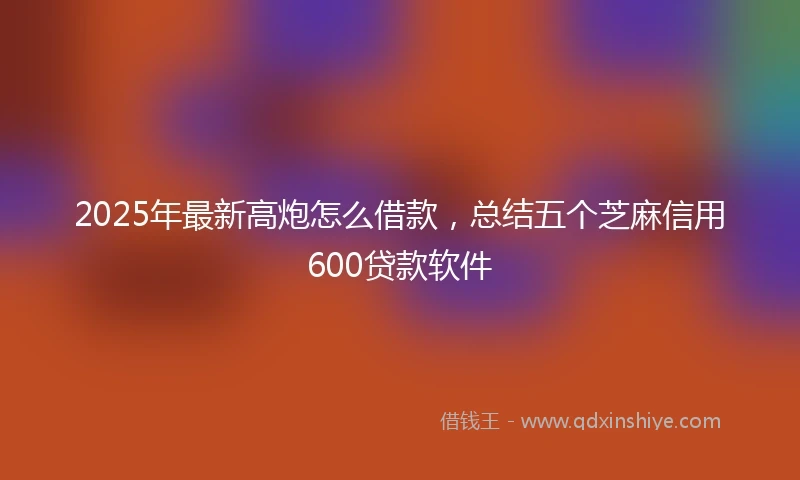 2025年最新高炮怎么借款，总结五个芝麻信用600贷款软件