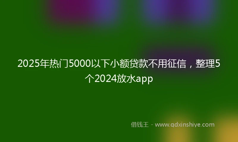 2025年热门5000以下小额贷款不用征信，整理5个2024放水app