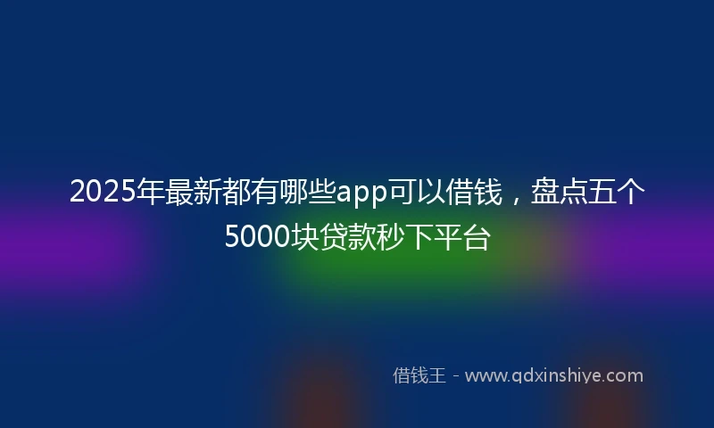 2025年最新都有哪些app可以借钱,盘点五个5000块贷款秒下平台