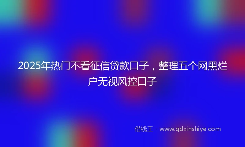 2025年热门不看征信贷款口子，整理五个网黑烂户无视风控口子