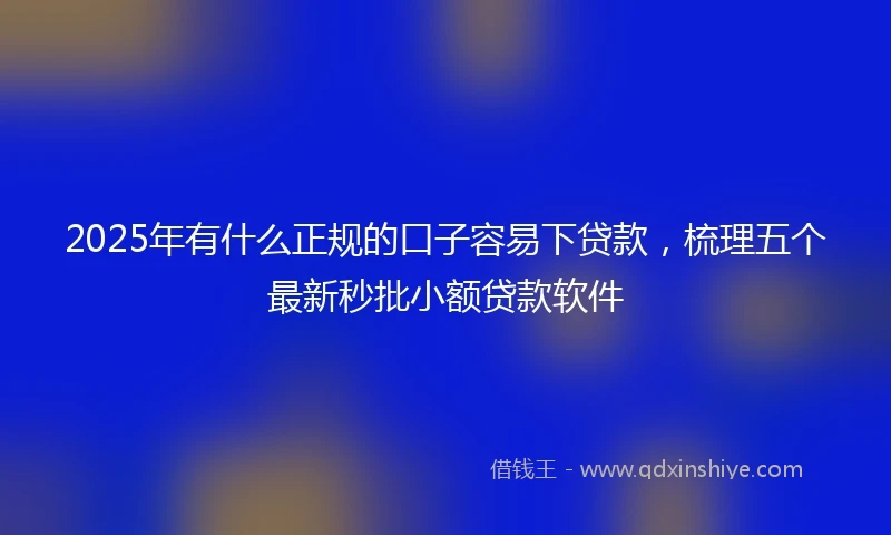 2025年有什么正规的口子容易下贷款，梳理五个最新秒批小额贷款软件