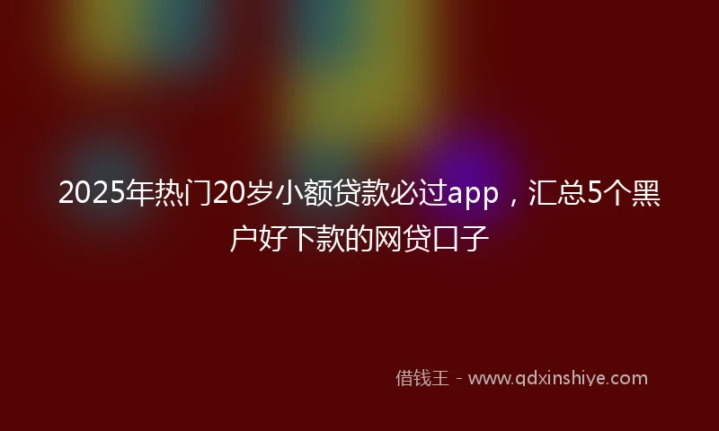 2025年热门20岁小额贷款必过app，汇总5个黑户好下款的网贷口子