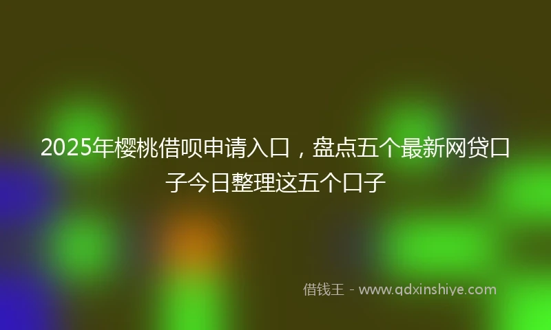 2025年樱桃借呗申请入口，盘点五个最新网贷口子今日整理这五个口子