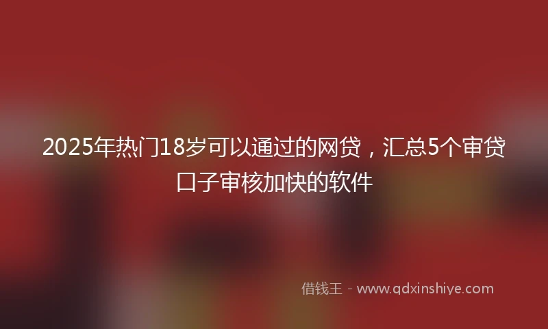 2025年热门18岁可以通过的网贷,汇总5个审贷口子审核加快的软件