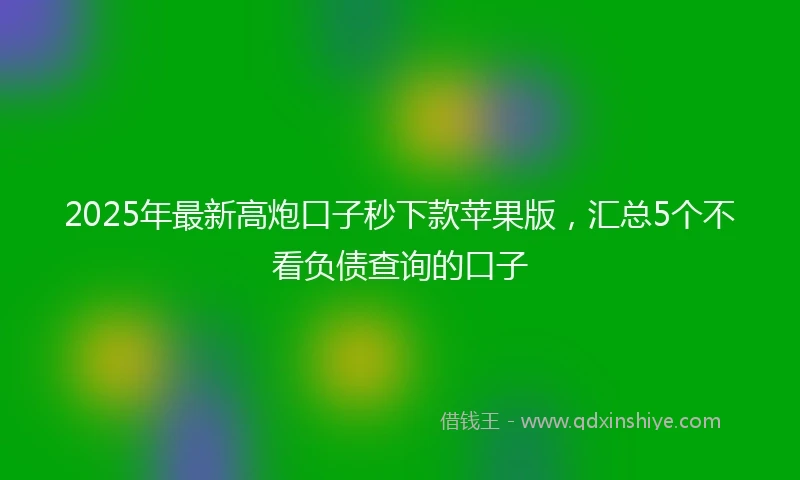 2025年最新高炮口子秒下款苹果版，汇总5个不看负债查询的口子