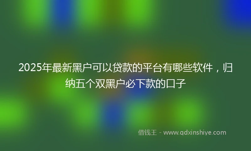 2025年最新黑户可以贷款的平台有哪些软件，归纳五个双黑户必下款的口子