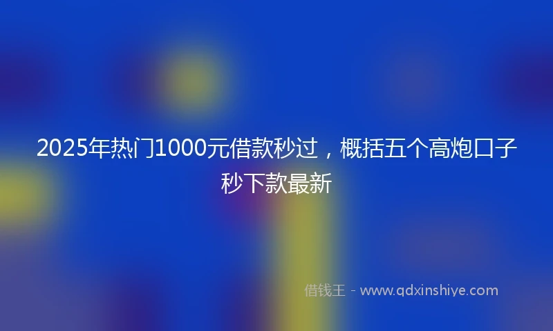 2025年热门1000元借款秒过,概括五个高炮口子秒下款最新