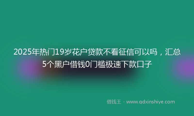 2025年热门19岁花户贷款不看征信可以吗，汇总5个黑户借钱0门槛极速下款口子