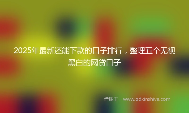 2025年最新还能下款的口子排行，整理五个无视黑白的网贷口子