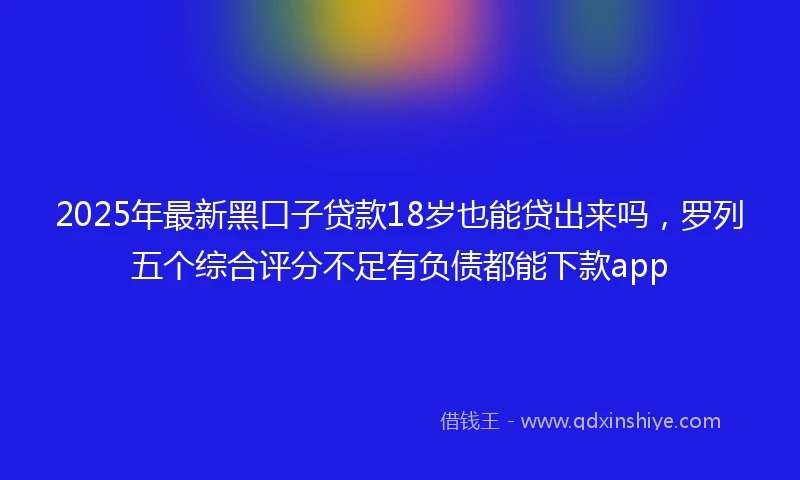 2025年最新黑口子贷款18岁也能贷出来吗,罗列五个综合评分不足有负债都能下款app