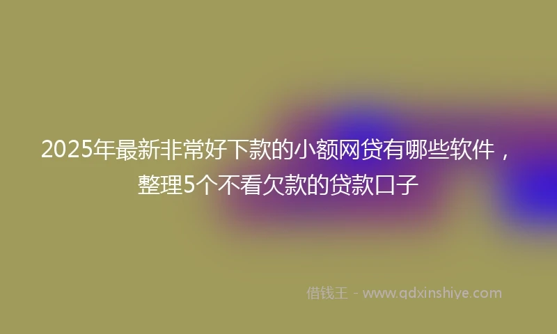 2025年最新非常好下款的小额网贷有哪些软件，整理5个不看欠款的贷款口子