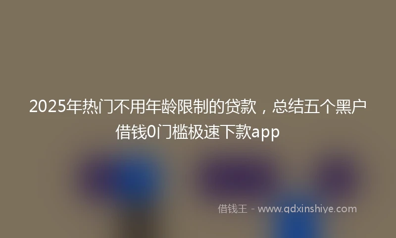 2025年热门不用年龄限制的贷款，总结五个黑户借钱0门槛极速下款app