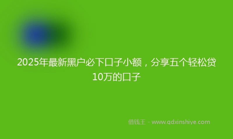 2025年最新黑户必下口子小额，分享五个轻松贷10万的口子