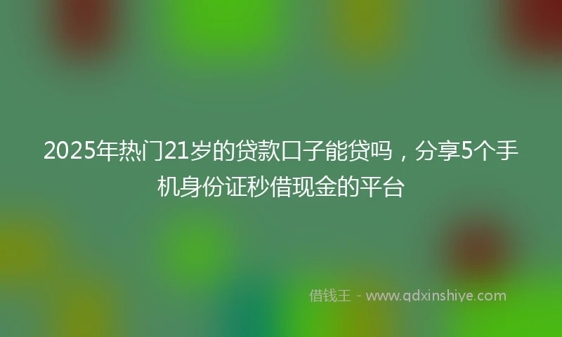 2025年热门21岁的贷款口子能贷吗，分享5个手机身份证秒借现金的平台