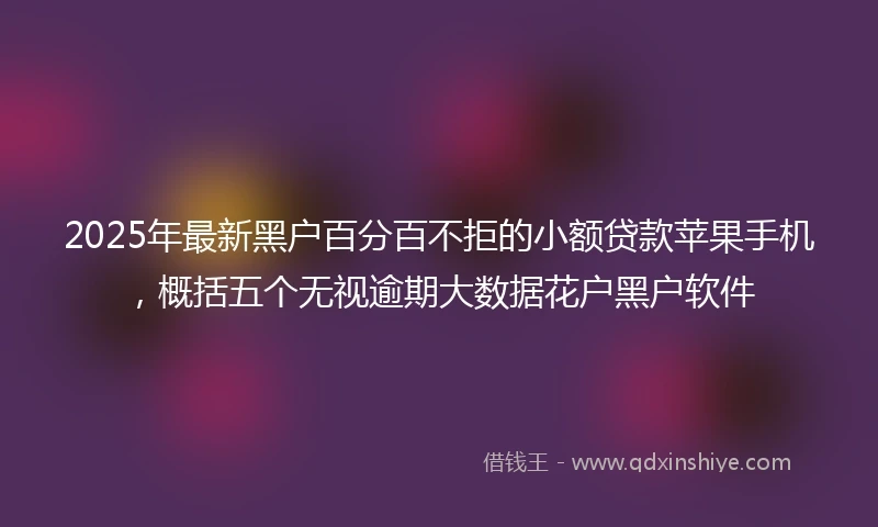 2025年最新黑户百分百不拒的小额贷款苹果手机，概括五个无视逾期大数据花户黑户软件