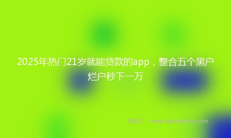 2025年热门21岁就能贷款的app,整合五个黑户烂户秒下一万
