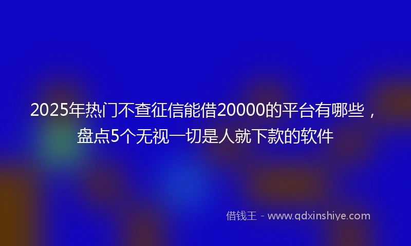 2025年热门不查征信能借20000的平台有哪些，盘点5个无视一切是人就下款的软件