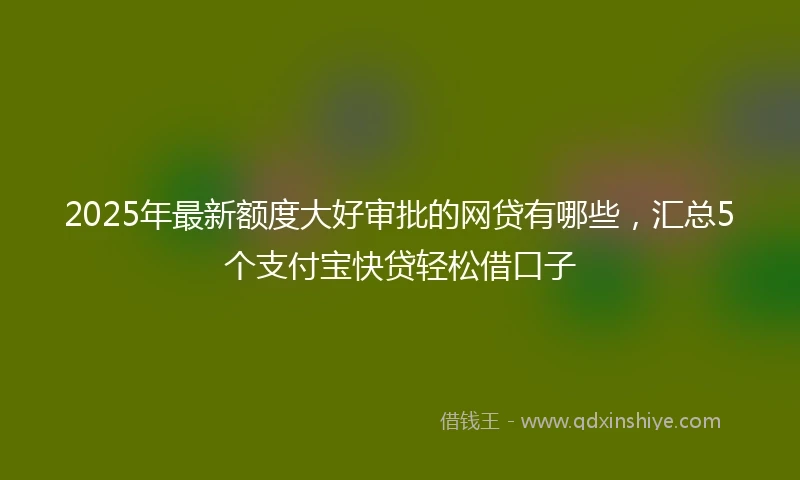 2025年最新额度大好审批的网贷有哪些，汇总5个支付宝快贷轻松借口子
