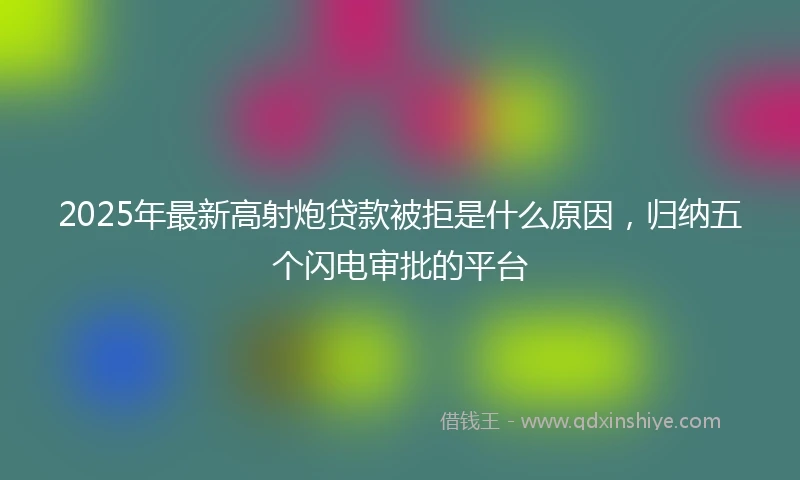 2025年最新高射炮贷款被拒是什么原因，归纳五个闪电审批的平台