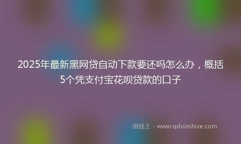 2025年最新黑网贷自动下款要还吗怎么办，概括5个凭支付宝花呗贷款的口子