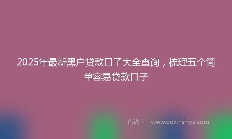 2025年最新黑户贷款口子大全查询，梳理五个简单容易贷款口子