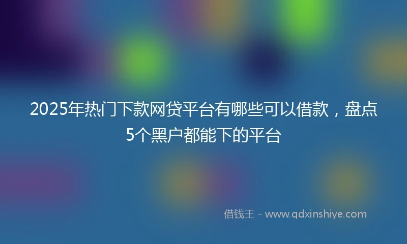 2025年热门下款网贷平台有哪些可以借款，盘点5个黑户都能下的平台