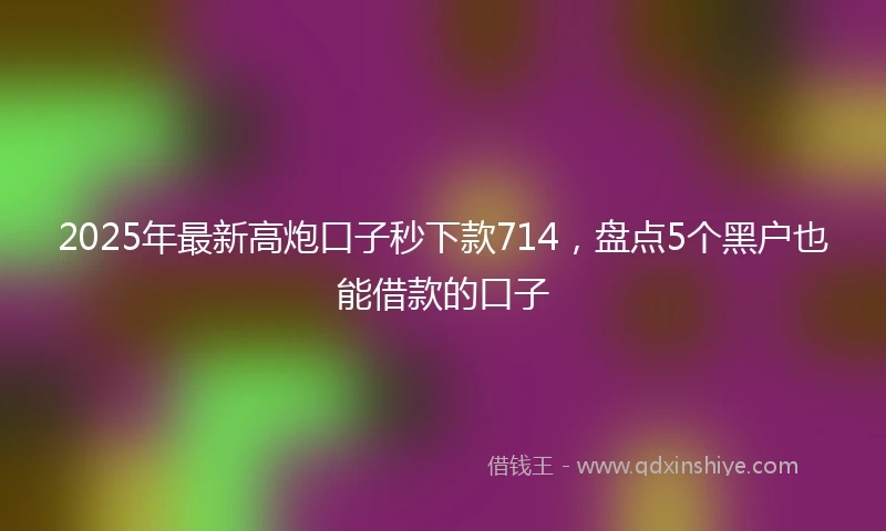 2025年最新高炮口子秒下款714，盘点5个黑户也能借款的口子
