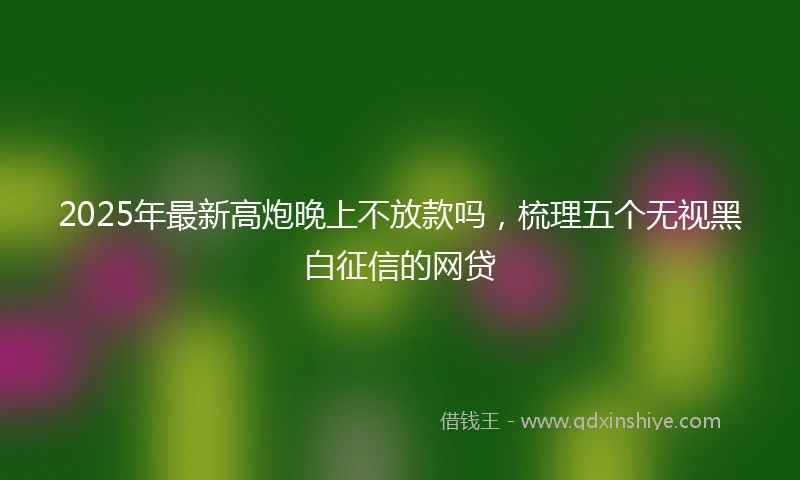 2025年最新高炮晚上不放款吗，梳理五个无视黑白征信的网贷