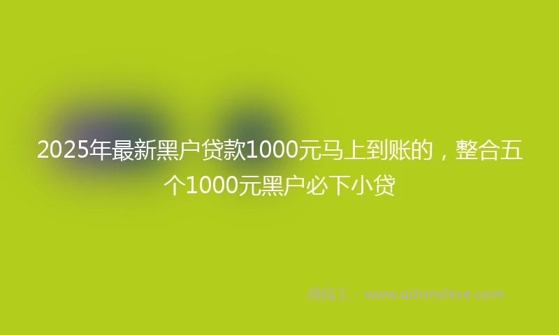 2025年最新黑户贷款1000元马上到账的，整合五个1000元黑户必下小贷