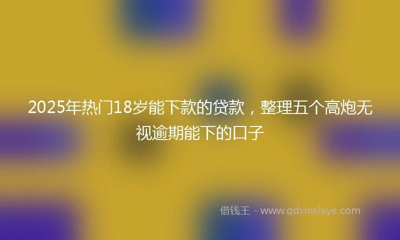 2025年热门18岁能下款的贷款,整理五个高炮无视逾期能下的口子