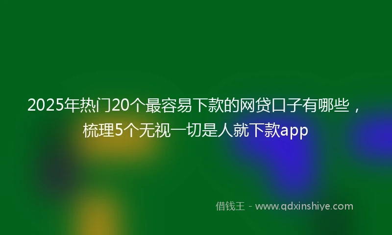 2025年热门20个最容易下款的网贷口子有哪些,梳理5个无视一切是人就下款app